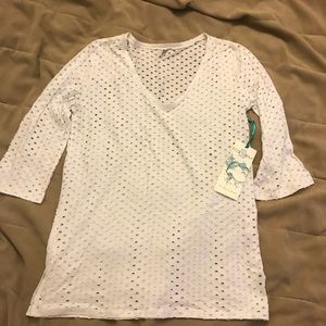 eco swim by aqua green white cover up